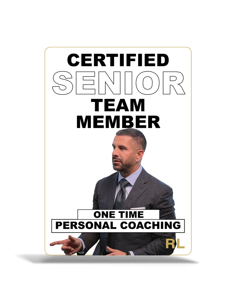 One Time Personal Coaching - w Certified Senior Team Member